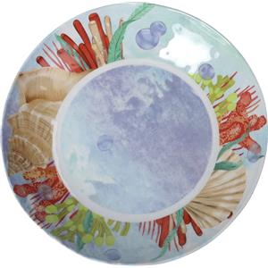 BRANDANI Piatto Fondo Oceano in Melamina - D 21,5 cm, Elegante Design Marino