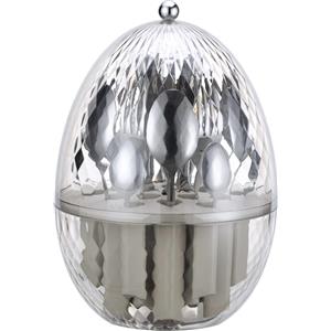 Brandani Ovetto Girevole Portaposate con Set di 24 Posate in Acciaio Inox