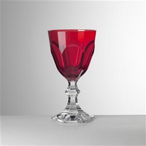 Mario Luca Giusti Set di 6 Calici Vino Dolce Vita Rosso - Eleganti in Acrilico, Capacità 120 ml