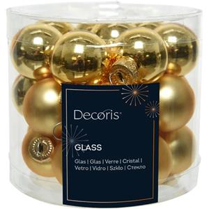 Kaemingk set 24 sfere natalizie in vetro oro lucide e matt Ø2.5cm