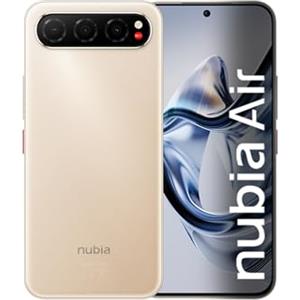 nubia Air, Smartphone ultrasottile, Display AMOLED 6,78", 256 GB, RAM 20GB (8+12GB RAM fusion), Tripla camera AI 50MP, Batt.5000mAh, resistente ad acqua e polvere (IP68 & IP69), Titanium Desert
