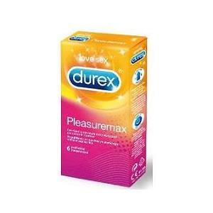 Durex Pleasuremax - Preservativi Stimolanti Easy-on, 6 Pezzi in Lattice Naturale