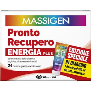 Massigen Pronto Recupero Plus - Integratore Alimentare 24 Bustine Edizione Speciale 2025 con Creatina, Beta-Alanina e Vitamine