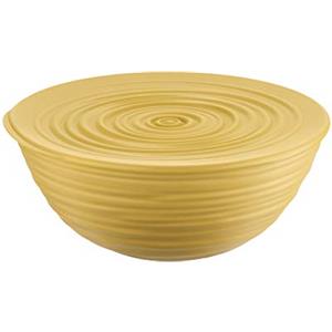 Guzzini - Tierra, Contenitore L con Coperchio in Plastica Riciclata, Ciotola - Giallo Senape, Ø 25xh10,8 cm | 3100 cc - 175002206