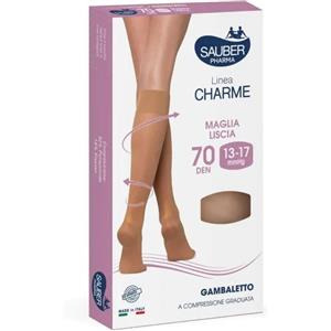 Sauber Gambaletto 70 Denari in Multifibra Neutro Beige Taglia 3 - Compressione Graduata e Maglia Liscia