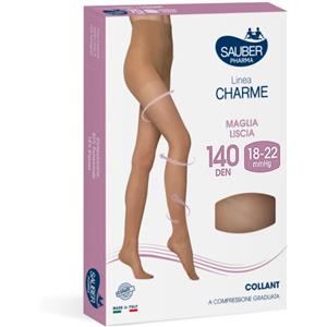 DESA PHARMA Sauber Collant 140 Denari Nero Taglia 4 - Compressione Graduata, Mutandina Anatomica e Tallone Rinforzato
