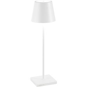 Zafferano Poldina Pro - Lampada da Tavolo Ricaricabile e Senza Fili, Controllo Touch, Dimmerabile, Altezza 38 cm, Colore Bianco