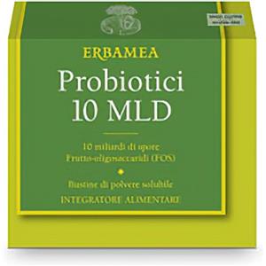 Erbamea Probiotici 10 MLD - 10 Bustine da 5g con Bacillus coagulans e FOS per l'equilibrio intestinale