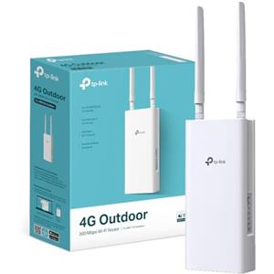 TP-Link TL-MR110-Outdoor Router WiFi con SIM da Esterno, 4G Cat4 300Mbps, IP65, 1 x Porta WAN/LAN(PoE In), Antenne LTE Smontabili, Alimentazione PoE/DC, Montaggio su Palo, Parete e Finestra