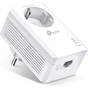 TP-Link TL-PA7017P Powerline Extender AV1000 con Presa Passante Schuko, 1 Porta Gigabit, Plug and Play, Compatibile con PA7017P Kit e PA7017 Kit