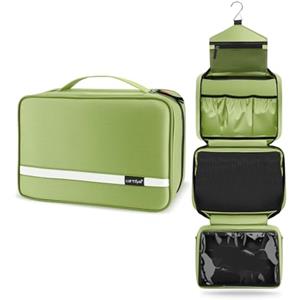 Carttiya Beauty Case da Viaggio, Borsa da Toilette per Donna Uomo Beauty Case Grande Impermeabile, Gancio in Metallo per Appendere, idee regalo natale 2025 Verde Chiaro