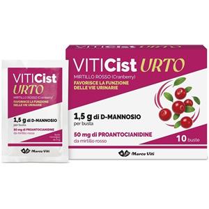 Marco Viti Viticist Urto - Integratore con D-Mannosio e Mirtillo Rosso per il Benessere delle Vie Urinarie - 10 Bustine da 5 g