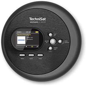 TechniSat DIGITRADIO CD 2GO BT - radio portatile DAB+ con lettore CD (DAB+, FM, MP3 con funzione resume, Bluetooth, ASP, jack per cuffie, equalizzatore, memoria preferita) nero