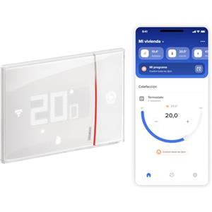 Bticino Xw8002E, Termostato Collegato Wifi, New Smarther2 With Netatmo, Colore Bianco, Controllo Della Temperatura (Calore Freddo) Della Casa In Remoto, 12.6 x 1.26 x 8.7 cm 289 grammi