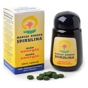 Marcus Rohrer Spirulina - Complemento alimentare in 180 compresse, privo di zucchero e glutine, adatto a vegetariani e vegani