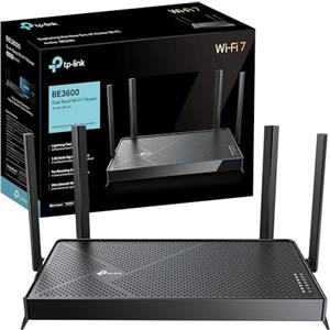 TP-Link WiFi 7 Archer BE3600 Router WiFi, BE3600Mbps Dual-Band, 2 Porte × 2,5 Gbps, 2×2 MU-MIMO, OFDMA, MLO, Compatibile con EasyMesh, HomeShield, VPN, non supporta xDSL