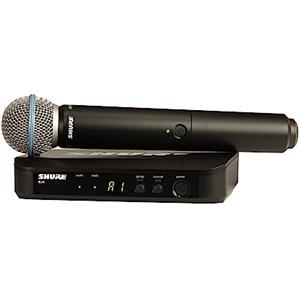 Shure Sistema microfono wireless BLX24/B58 UHF - perfetto per chiesa, karaoke - durata della batteria 14 ore, portata 100 m | Include microfono vocale portatile BETA 58 A, ricevitore singolo canale |