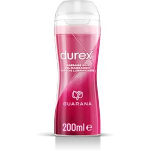 Durex Massage 2 in 1 Guaranà, Lubrificante Sessuale Intimo, Adatto per Rapporti Intimi e Massaggi, Gel Lubrificante a Base d'Acqua, Formato Convenienza 200 ml