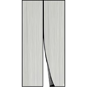 Apalus Zanzariera con Magneti per Porte, 120x240CM - Rete Fine, Tenda Totalmente Magnetica, Si Chiude da Sola - Non Accorciabile (Nero)
