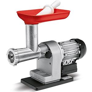 TRE SPADE Tritacarne elettrico TC 12 ECO, 0.65 HP, Taglia 12, Elica e corpo in ghisa, Piastra 6 mm, Smontaggio rapido, Per macinati hamburger e salsicce, Made in Italy