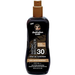 Australian Gold Spray Gel con Bronzer Naturale SPF 30 - 100 ml, Protezione Solare Impermeabile e Texture Leggera