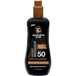Australian Gold Spray Gel SPF 50 con Bronzer Istantaneo - 237 ml, Protezione Solare Very Water Resistant