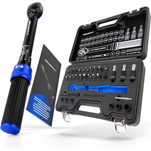 HASKYY Chiave dinamometrica 1/4", 2-20 Nm, set di punte dinamometriche per bicicletta, prolunga, set di punte Torx, adattatore da 1/4" F a 3/8" M