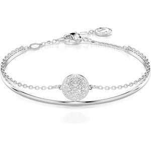 Swarovski Bracciale rigido Meteora in Placcato Rodio Bianco con Chiusura a Moschettone