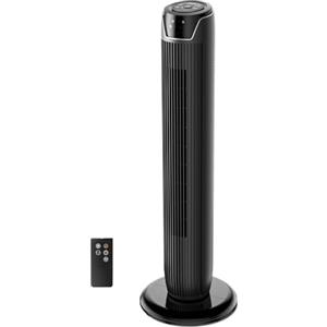 Midea FZ10-17JR Ventilatore a Torre Silenzioso con Telecomando, Ventilatore da Terra Portatile 45W, 90° Oscillazione, Display LED, 3 Velocità e 3 Modalità, Timer 7H, per Casa e Ufficio, 36", Nero