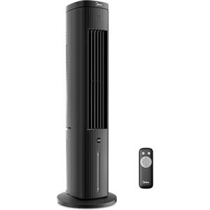 Midea 5L 3-in-1 Raffrescatore Portatile con Telecomando, Aria Raffreddata ad Acqua, 3 Velocità e 75° Oscillazione, 7H Timer, Design a Basso Rumore - Raffreddamento e Umidificazione Efficiente, Nero