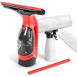 STARK Lavavetri Elettrico per Finestre Ricaricabile 3,7 Volt. Pulisci Vetri Elettrico Serbatoio 150ml Rimovibile. Aspiragocce a Batteria Professionale. Lava Vetri Finestre con Flacone Spray.