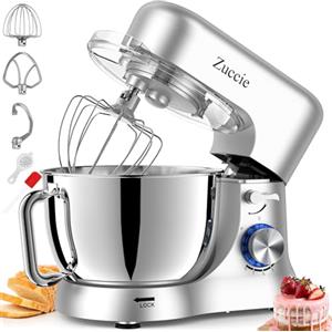 Zuccie Impastatrice Planetaria, Zuccie 1000W Robot da Cucina Multifunzione, 5L 8 Velocità Impastatrice Professionale con Frusta, Gancio per Impastare, Frusta per Dolci, Ciotola di Acciaio Inossidabile