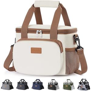 Lifewit Borsa Termica Porta Pranzo 9L(12 Lattine), Medio Borse Frigo Pranzo Ufficio per Uomo e Donna, Lunch Bag per Lavoro, Mare, Viaggio, Spiaggia, Crema