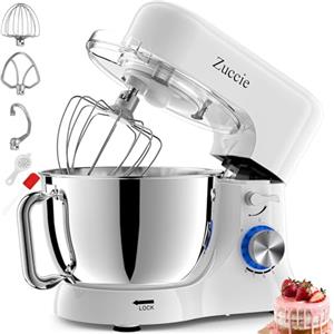 Zuccie Impastatrice Planetaria, Zuccie 1000W Robot da Cucina Multifunzione, 5L 8 Velocità Impastatrice Professionale con Frusta, Gancio per Impastare, Frusta per Dolci, Ciotola di Acciaio Inossidabile