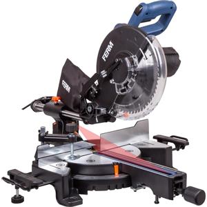 FERM FERM - MSM1040 - Radial - Mitre saw - Mitre saw - 1900W - Ø254mm - 45° mitre - Tiltable - Guida laser - Piastra di base in alluminio - Capacità di taglio - 30x310mm - Incl. - Lama 60T TCT - Prolunghe per il tavolo - Morsetto per il pezzo - …
