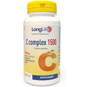LongLife® C complex 1500 | Vitamina C 1500 mg rilascio graduale | Alto dosaggio | Con bioflavonoidi da agrumi e quercetina | Difese immunitarie | 100 giorni di trattamento | Vegano e senza glutine