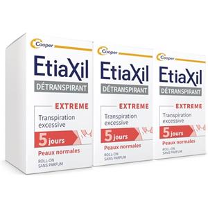 ETIAXIL - Distraspirante - Trattamento Sudorazione Eccessiva - Ascelle - Pelle normale - Roll-on - 15 ml - Confezione da 3
