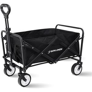 Walden Carrello pieghevole pieghevole da spiaggia con grande capacità, robusto carrello pieghevole portatile, carrello pieghevole per sport, shopping, campeggio