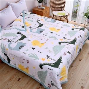 FANSU Copriletto Trapuntato 170x200cm, Microfibra Copriletto Matrimoniale, Tema dei Dinosauri Trapunta Matrimoniale, Primaverile Estivo Reversibile Trapunta Leggero Elegante