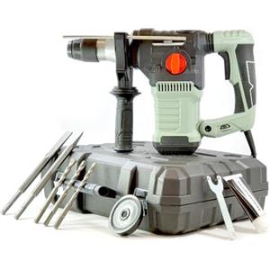 KOMBO - Martello Tassellatore SDS Plus 1500W con Valigetta e Accessori - 4 Funzioni: Rotazione, Percussione, Scalpellatura, Correzione - 6 Joule, 4000 colpi/min, 0-800 giri/min, Punta SDS, Cavo 1,8 m