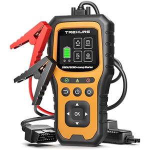 TREKURE Booster Avviamento Auto con OBD2 Diagnostica, 7000A Avviatore Di Emergenza (Tutti Gas o 10L Diesel), Portatile 12V Avviatore Batteria Auto con LED, OBDII, Tester Batteria, Power Bank