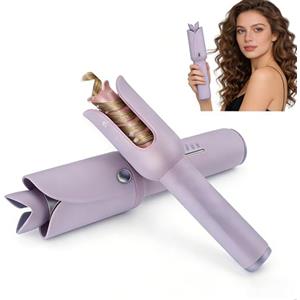 FELIXIZ Ferro arricciacapelli automatico senza fili con cilindro di tormalina da 32 mm per ricci grandi, batteria da 2 x 2600 mAh (60 min), USB-C, 4 livelli di temperatura, per capelli lunghi e corti, ideale