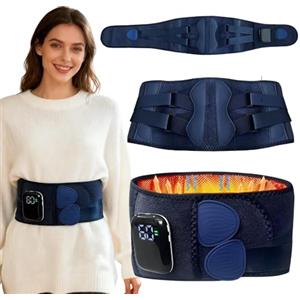 DAJASD Termoforo Elettrico, Termoforo Lombare, 107x30cm Fascia Lombare Riscaldamento con 5 Modalità Di Riscaldamento e 3 Massaggio per Schiena Spalle Addome per Donne e Uomini