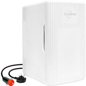 Koolatron Retro Mini Frigo da Camera 6L Frigorifero Piccolo Per la Cura Della Pelle 8 Lattine Termoelettrico Portatile Raffreddatore e Scaldino Mini Frigorifero per Auto Ufficio Bevande Casa (Bianco)