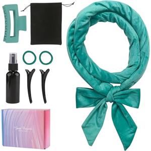 GUIGA Bigodino Senza Calore per Boccoli, Set Di Bigodini Antiscivolo, Fascia Morbida Curler Arricciacapelli, Crea bellissimi ricci senza danneggiare i tuoi capelli, Adatto a Capelli Corti/Medi/Lunghi,Verde
