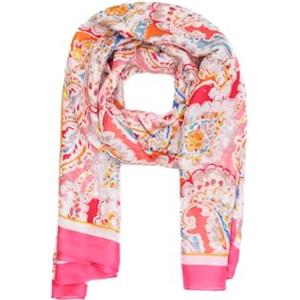 QUEEN HELENA Sciarpa Leggera Elegante Foulard Casual Colorato con Fantasia Donna SC13 (SC13-1 Fucsia)