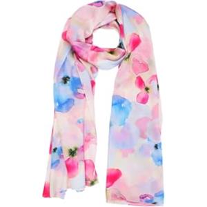 QUEEN HELENA Sciarpa Estiva Colorata Foulard Fantasia Donna SC09-1 (SC09-2 Rosa)