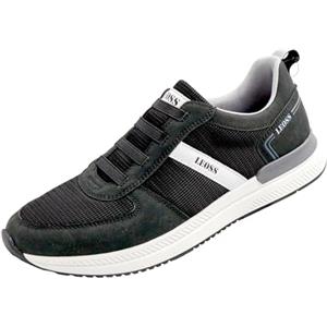 LEOSS ORIGINAL Sneakers Uomo Scarpe da Corsa Uomo Leggere Traspiranti Confortevoli Ammortizzate Classiche Antiscivolo Resistenti (Nero, 42 EU, SU9475-1)