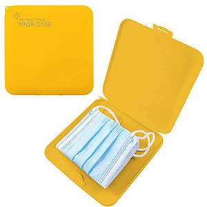 TBOC Custodia per Mascherine - Scatola Quadrata Sottile Antibatterica in Plastica Rigida [Giallo] Portaoggetti per Maschere Organizzatore Portatile Leggero e Riutilizzabile Proteggere Polvere