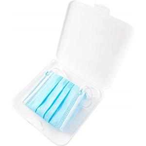 TBOC Custodia per Mascherina - Scatola Quadrata [Bianca] Portaoggetti Maschere Organizzatore Portatile Plastica Rigida Mask Monouso Leggero Riutilizzabile per Proteggere da Polvere